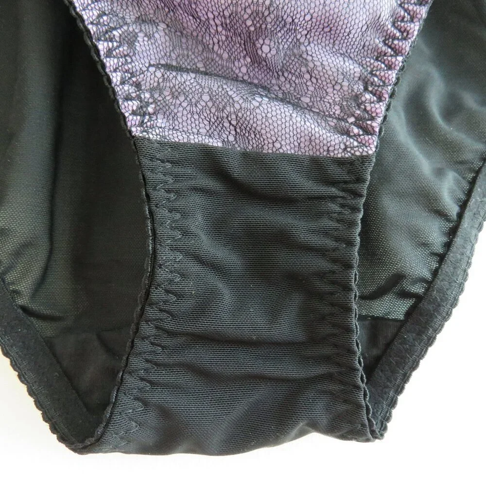 WHAT KATIE DID Betty Lavender Lace High Waisted Black Knickers 1950s Pinup NWT - Picture 5 of 13